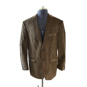 Saddlebred Corduroy Two-Button Brown Cotton Sport Coat Jacket 42F EUC Uncut Pkts
